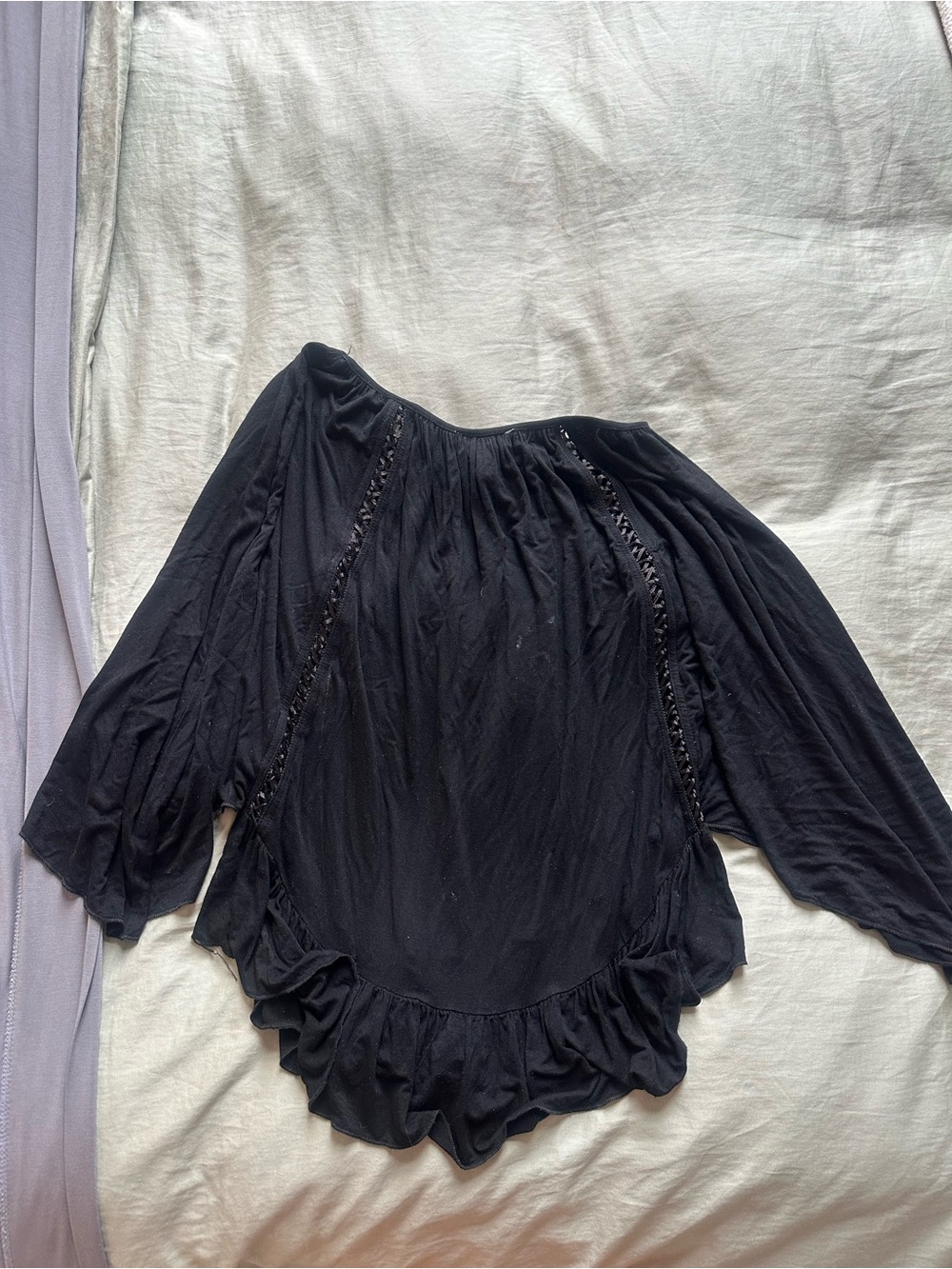 LF x Jaase Black Ruffled Hem Long Sleeve Tunic - Picture 5 of 5